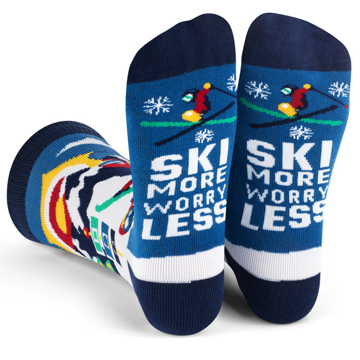 Ski More, Worry Less Socks