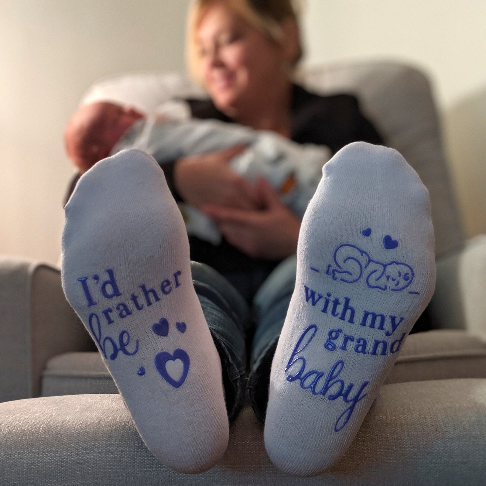 I'd Rather Be With My Grandbaby Socks