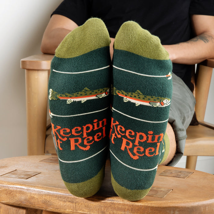 Keepin' It Reel Funny Fishing Socks for Men