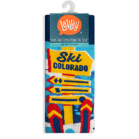 Lavley Ski Colorado Socks - Fun CO Souvenier Gift for Skiers