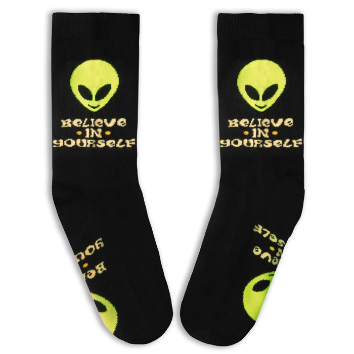 Believe in Yourself Alien Socks