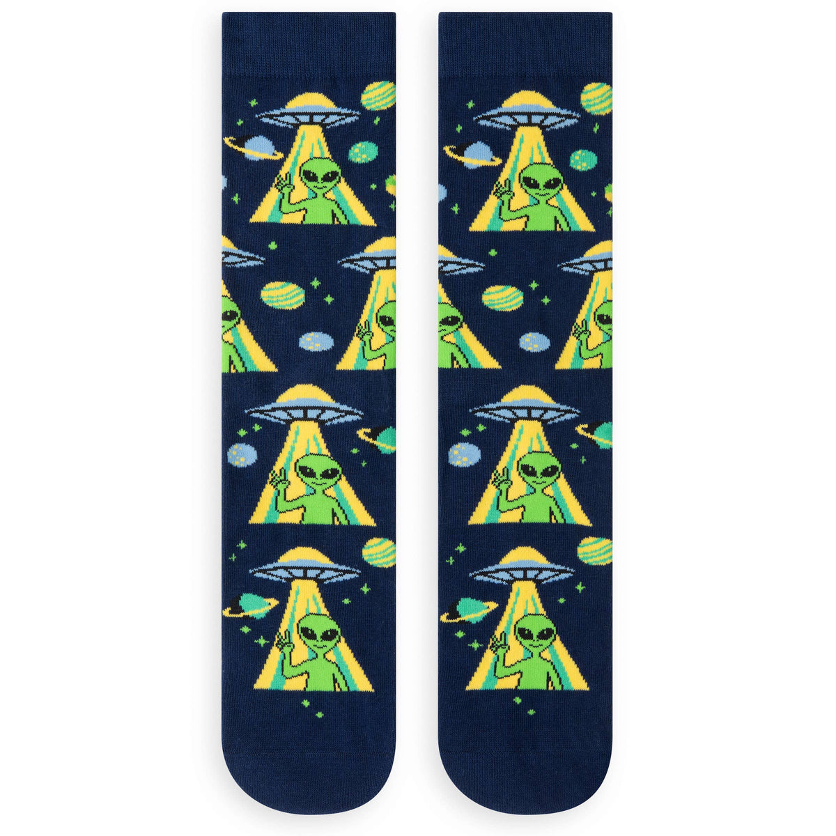 Peace Out Funny Alien Socks for Men and Women