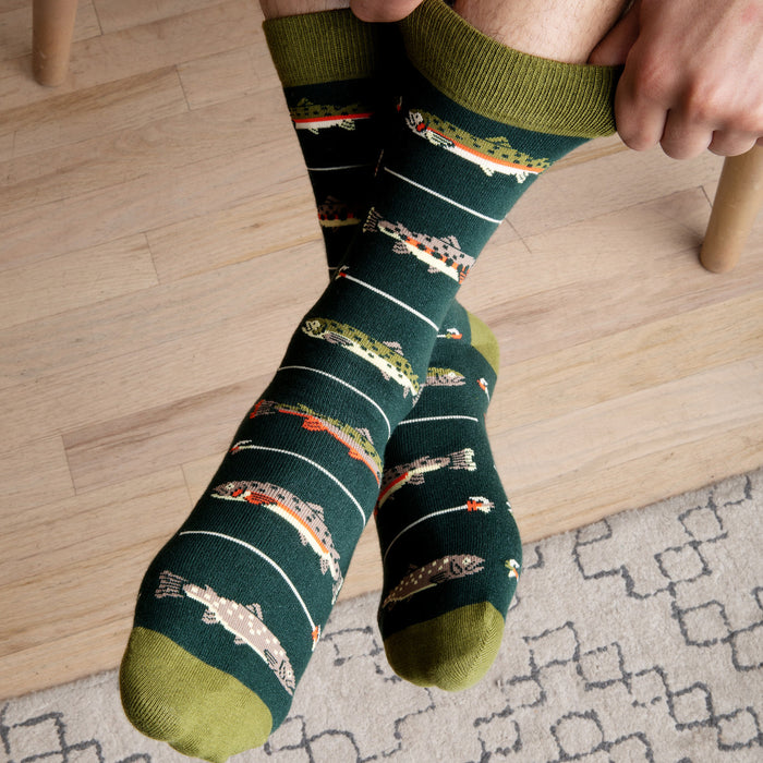 Keepin' It Reel Funny Fishing Socks for Men