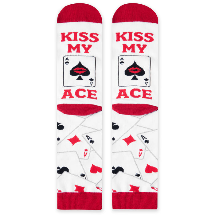 Kiss my Ace Socks for Poker and Cards Players