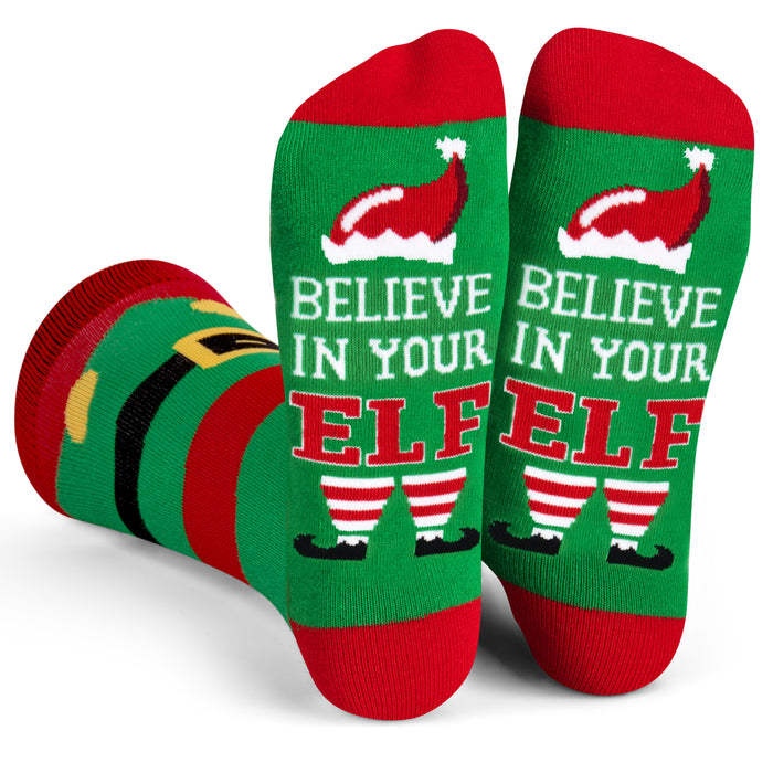 Believe in your Elf Christmas Socks
