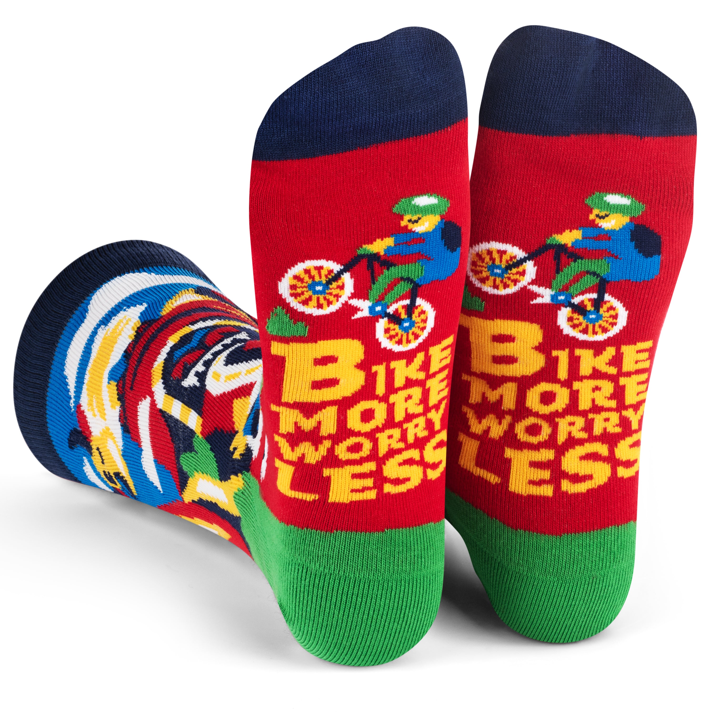 Bike More, Worry Less Socks - Funny Gift For Cyclists · Lavley
