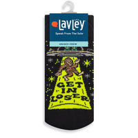 Get In Loser Funny Bigfoot & Alien Crazy Socks for Men