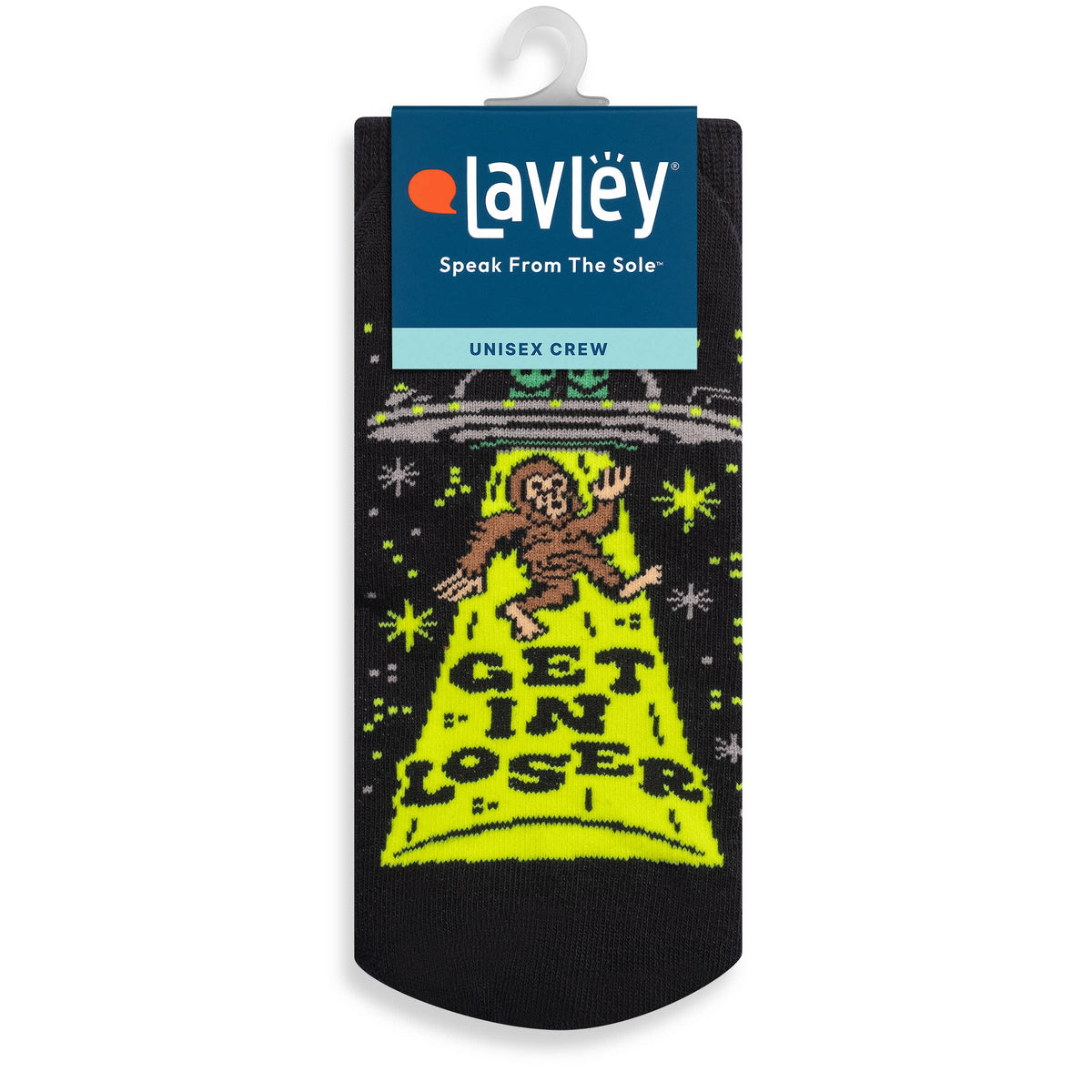 Get In Loser Funny Bigfoot & Alien Crazy Socks for Men