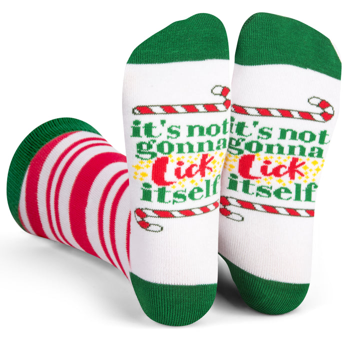 It's Not Gonna Lick Itself Candy Cane Christmas Socks