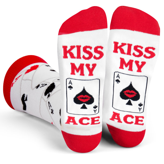 Kiss my Ace Socks for Poker and Cards Players