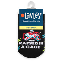 Raised in a Cage Hockey Goalie Socks for Kids