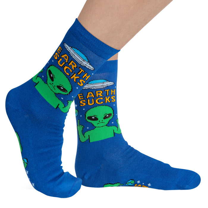Earth Sucks Alien Socks