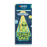 Peace Out Alien Design Funny Microfiber Kitchen Tea Towel 
