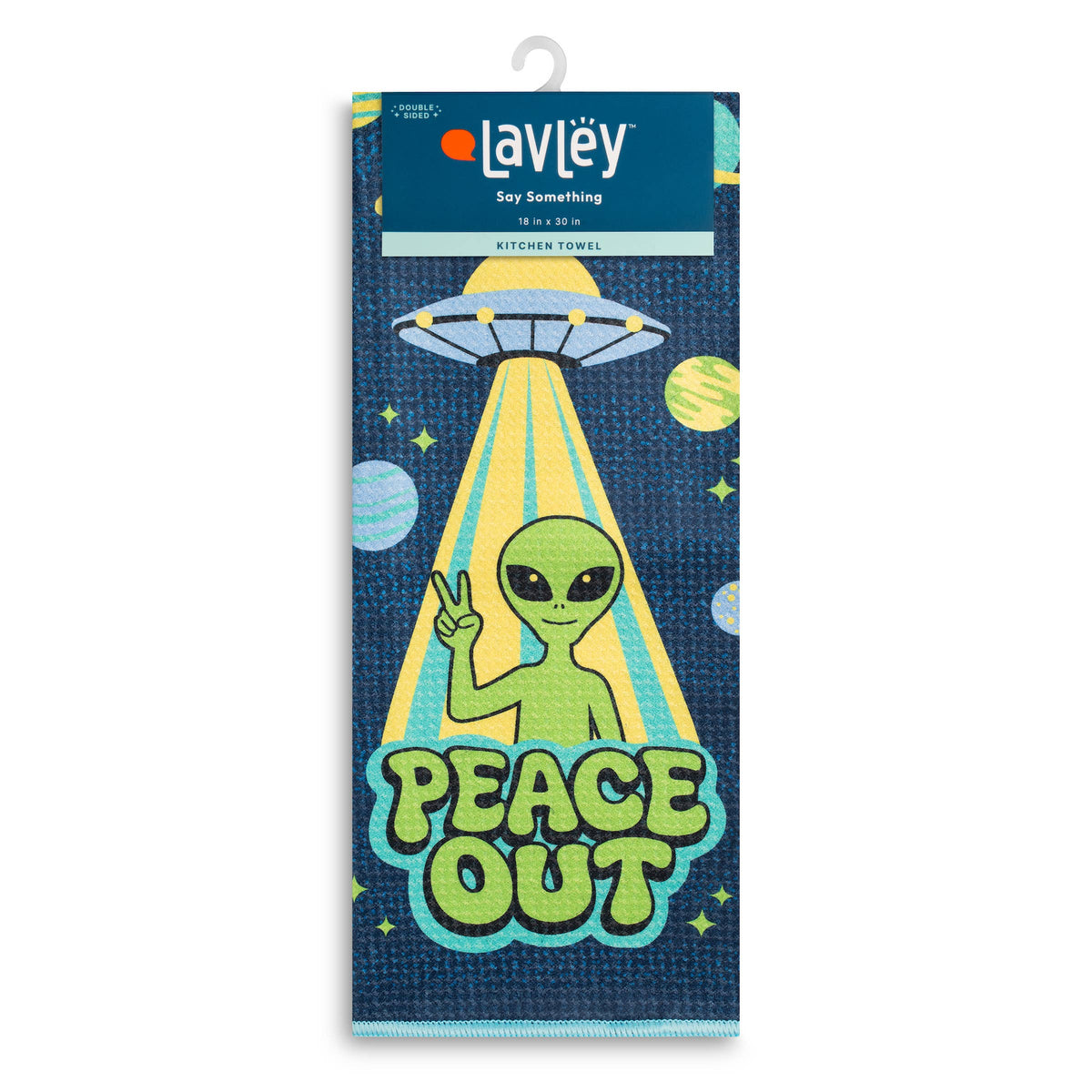 Peace Out Alien Design Funny Microfiber Kitchen Tea Towel 