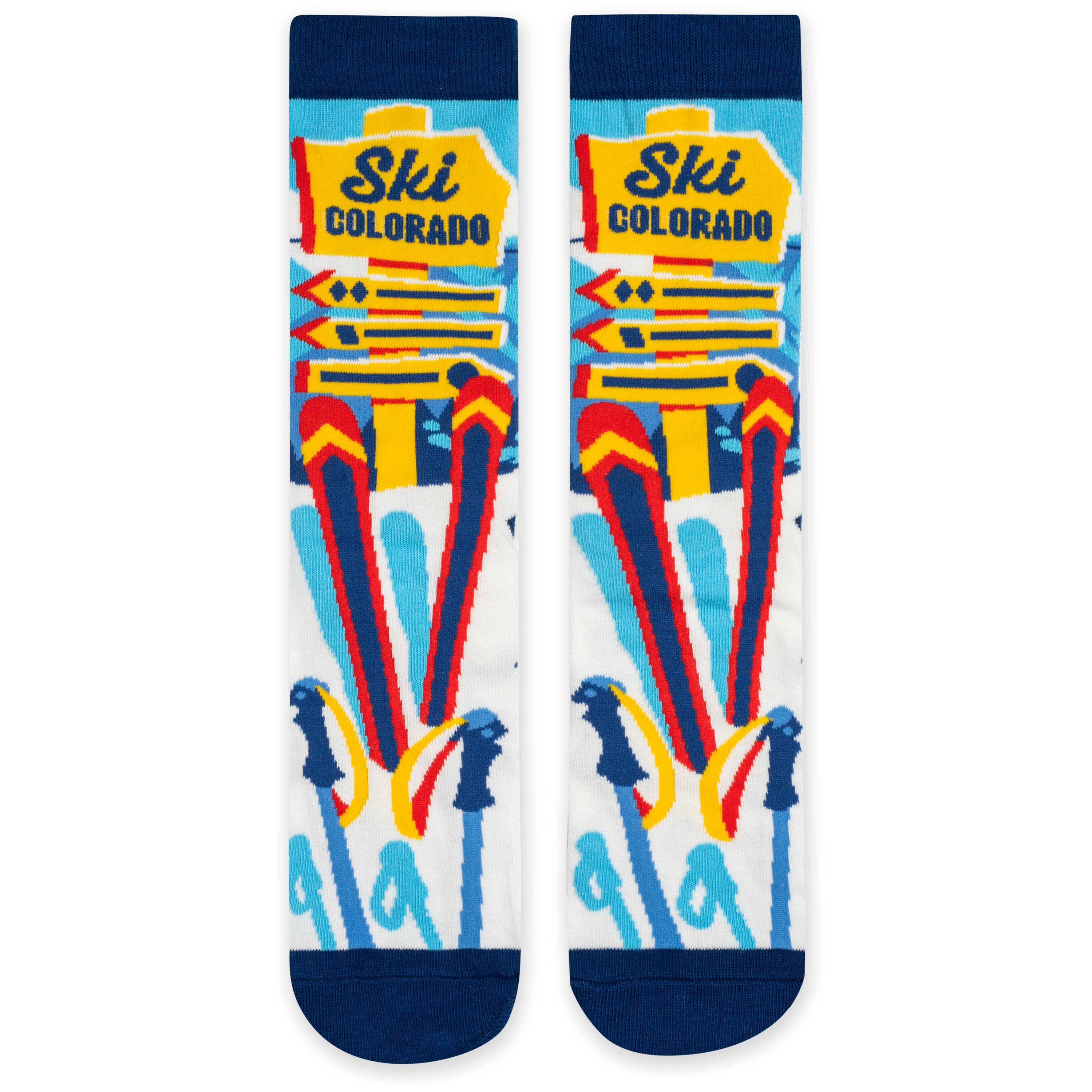 Lavley Ski Colorado Socks - Fun CO Souvenier Gift for Skiers