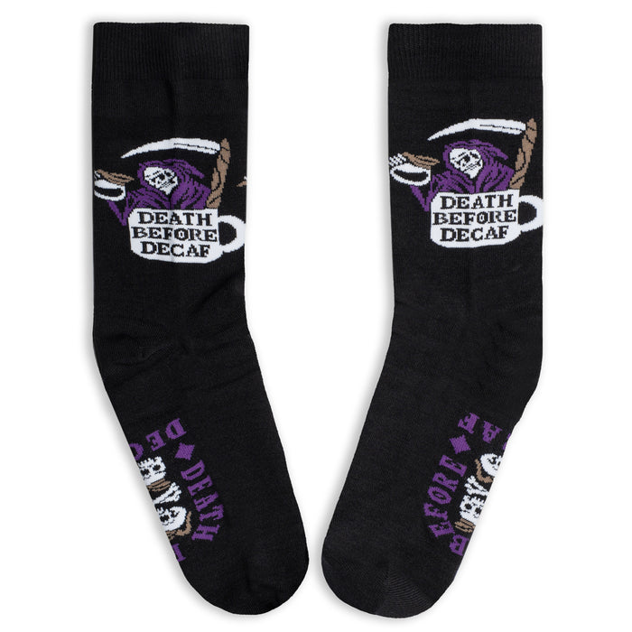 Death Before Decaf Socks for Coffee Lovers