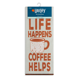 Life Happens Coffee Helps Funny Microfiber Kitchen Tea Towel