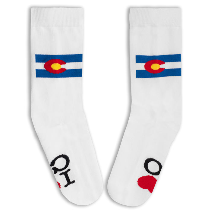 I Heart CO Colorado Socks (White)