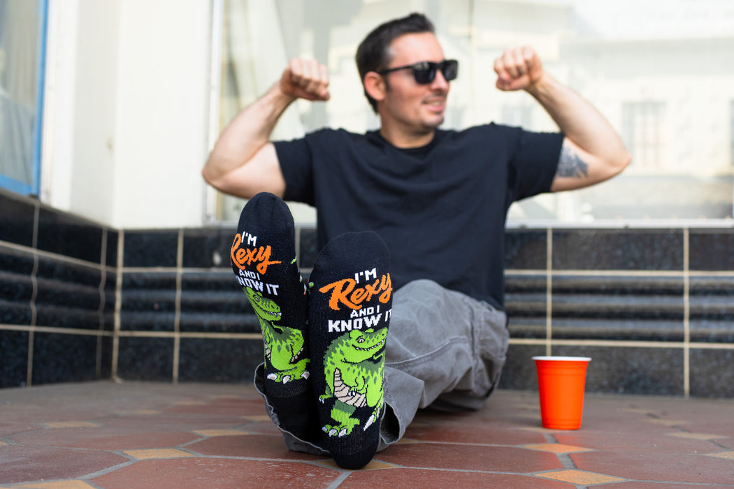 I'm Rexy And I Know It Dinosaur Socks for Men and Women