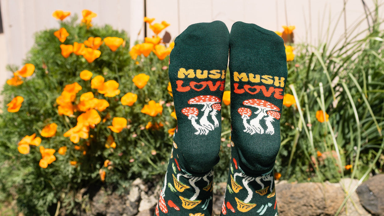 Mush Love Mushroom Socks for Women and Teens