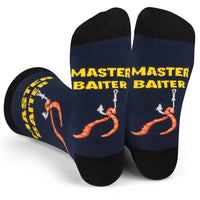 Master Baiter Funny Fishing Socks for Men who Fish
