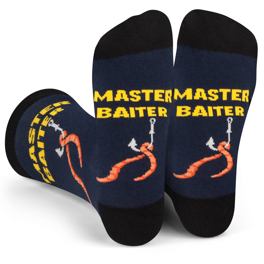 Master Baiter Funny Fishing Socks for Men who Fish