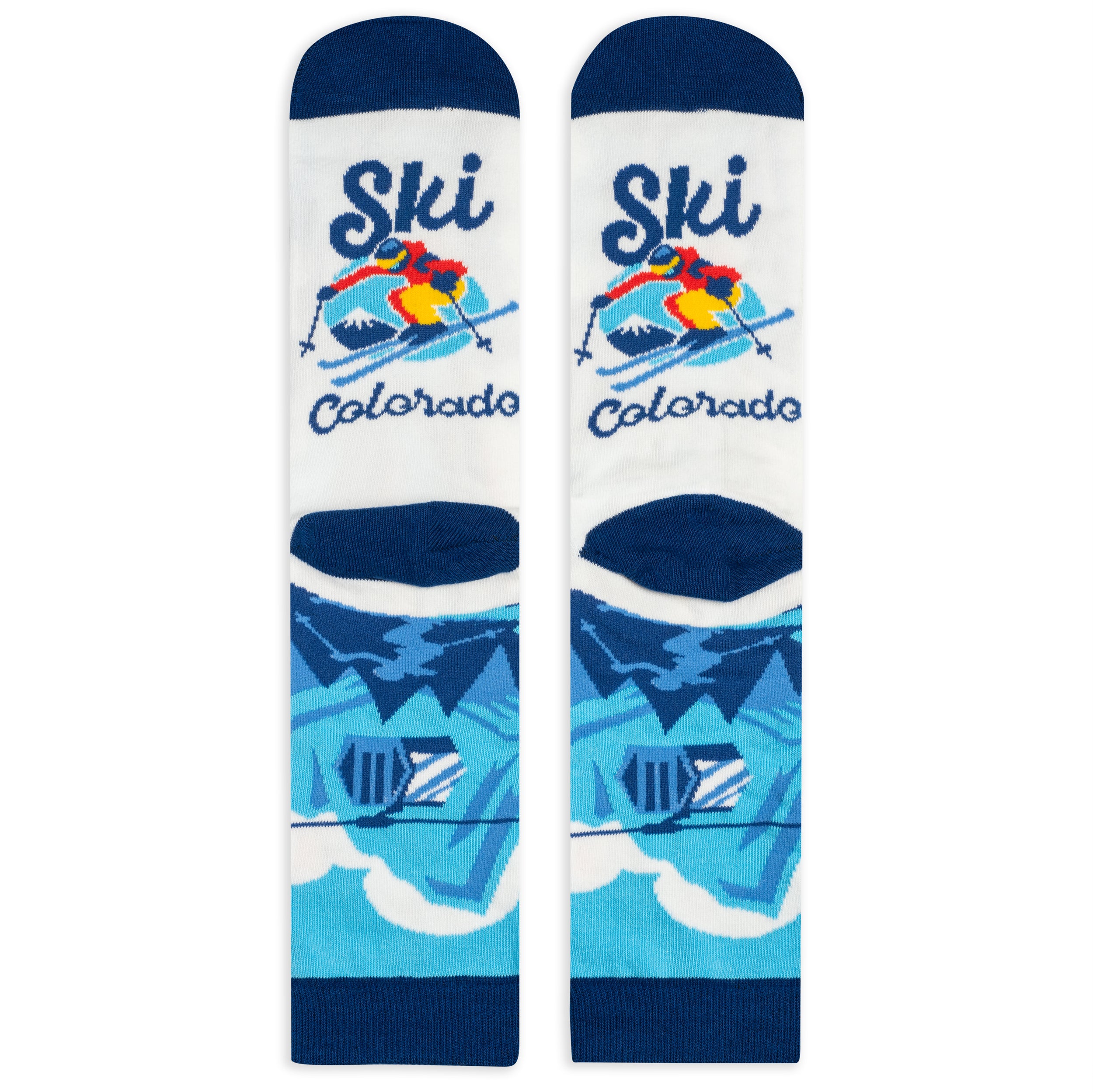 Lavley Ski Colorado Socks - Fun CO Souvenier Gift for Skiers