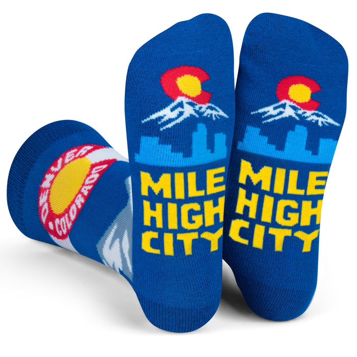 Denver Colorado Sky Line Socks