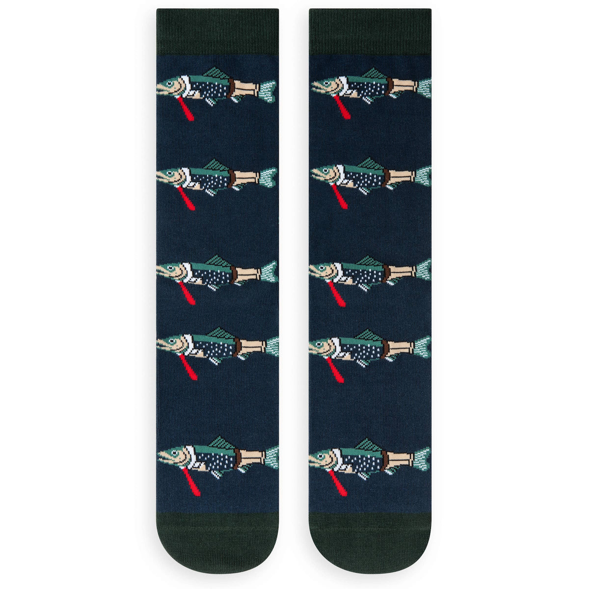 Trout of Office Funny Fishing Socks for Men