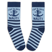 Let's Get Nauti Funny Nautical Socks for Boat and Ocean Lovers