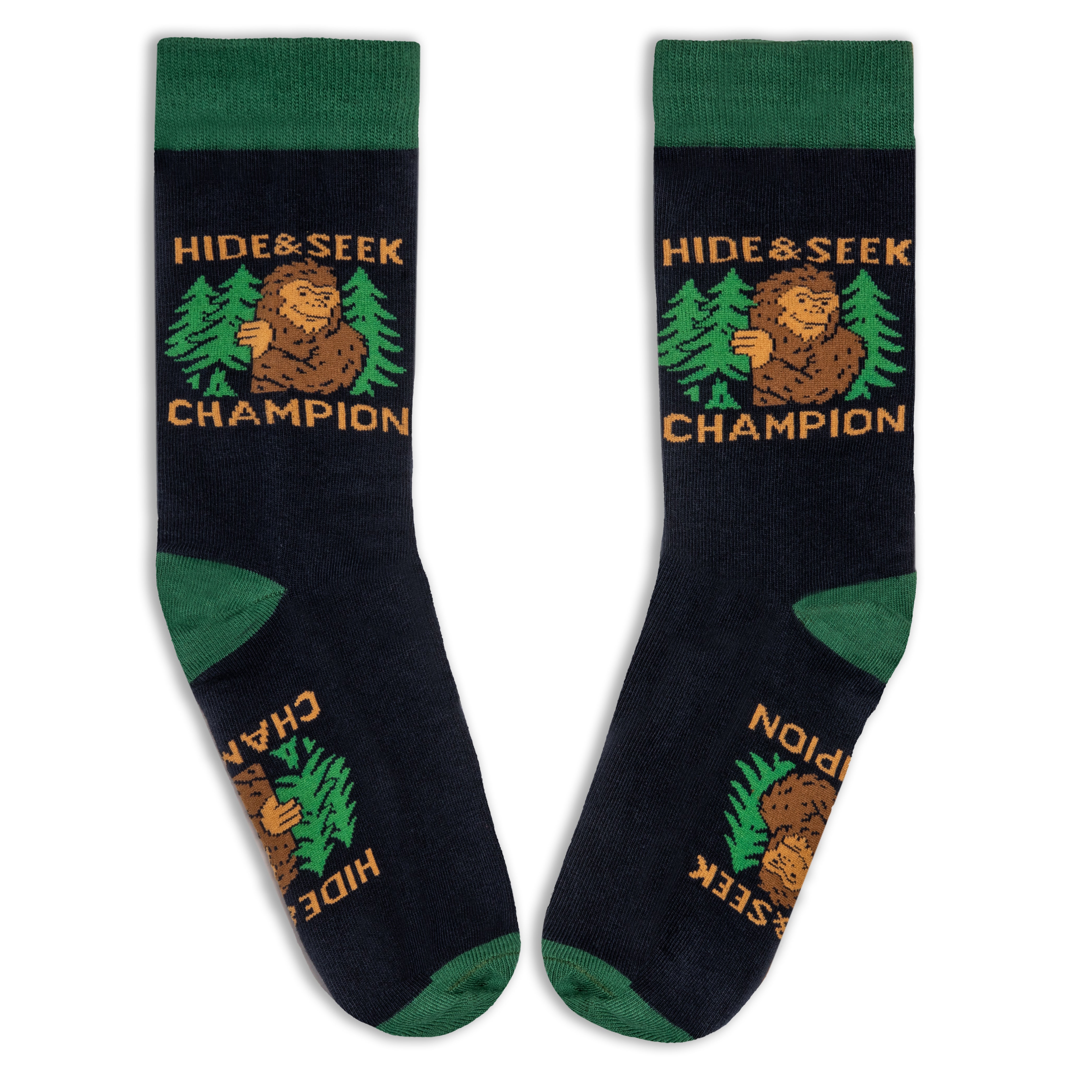 Hide and Seek Champion Funny Bigfoot Socks