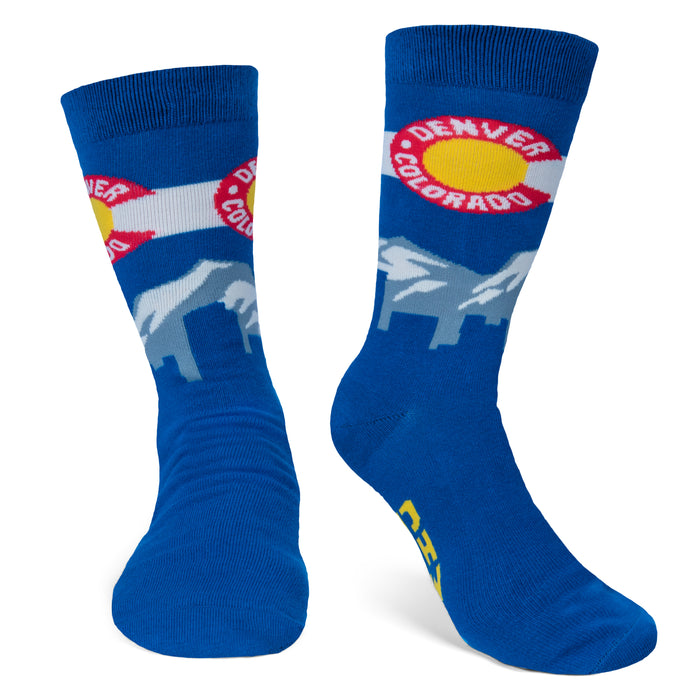 Denver Colorado Sky Line Socks