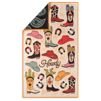 Howdy Cute Western Cowboy Decor Microfiber Kitchen Tea Towel