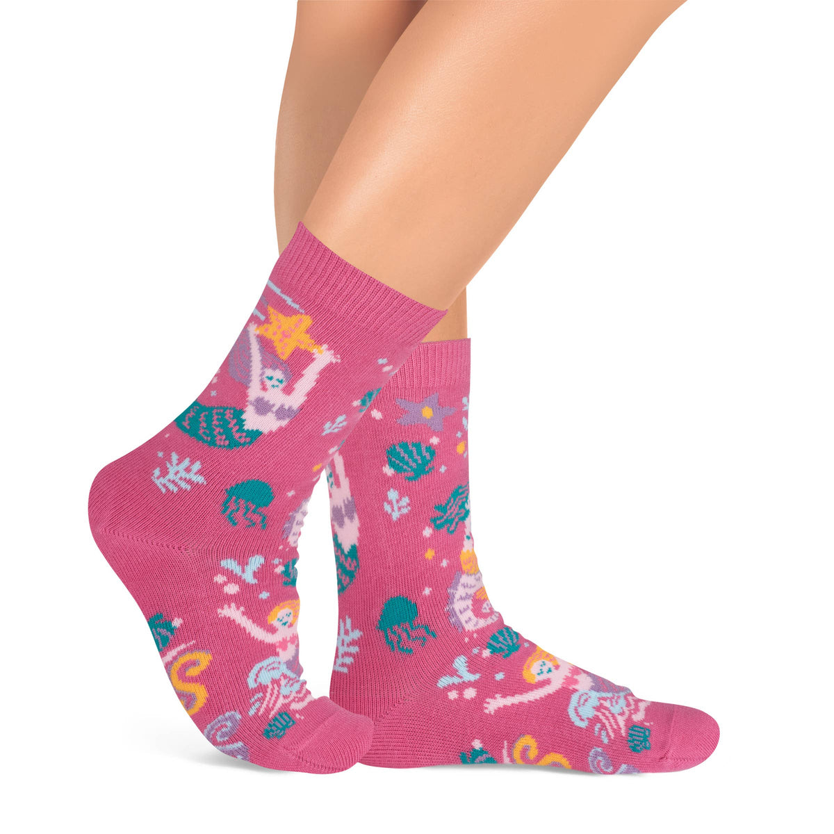 Silly Little Sea Star Cute Colorful Mermaid Socks for Girls