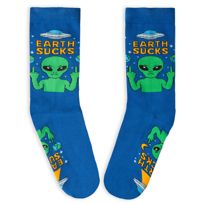 Earth Sucks Alien Socks