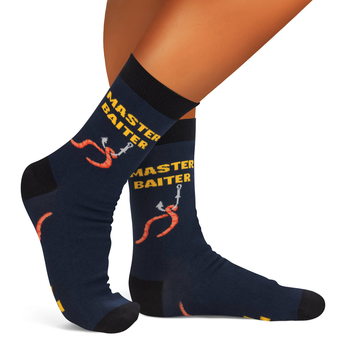 Master Baiter Funny Fishing Socks for Men who Fish