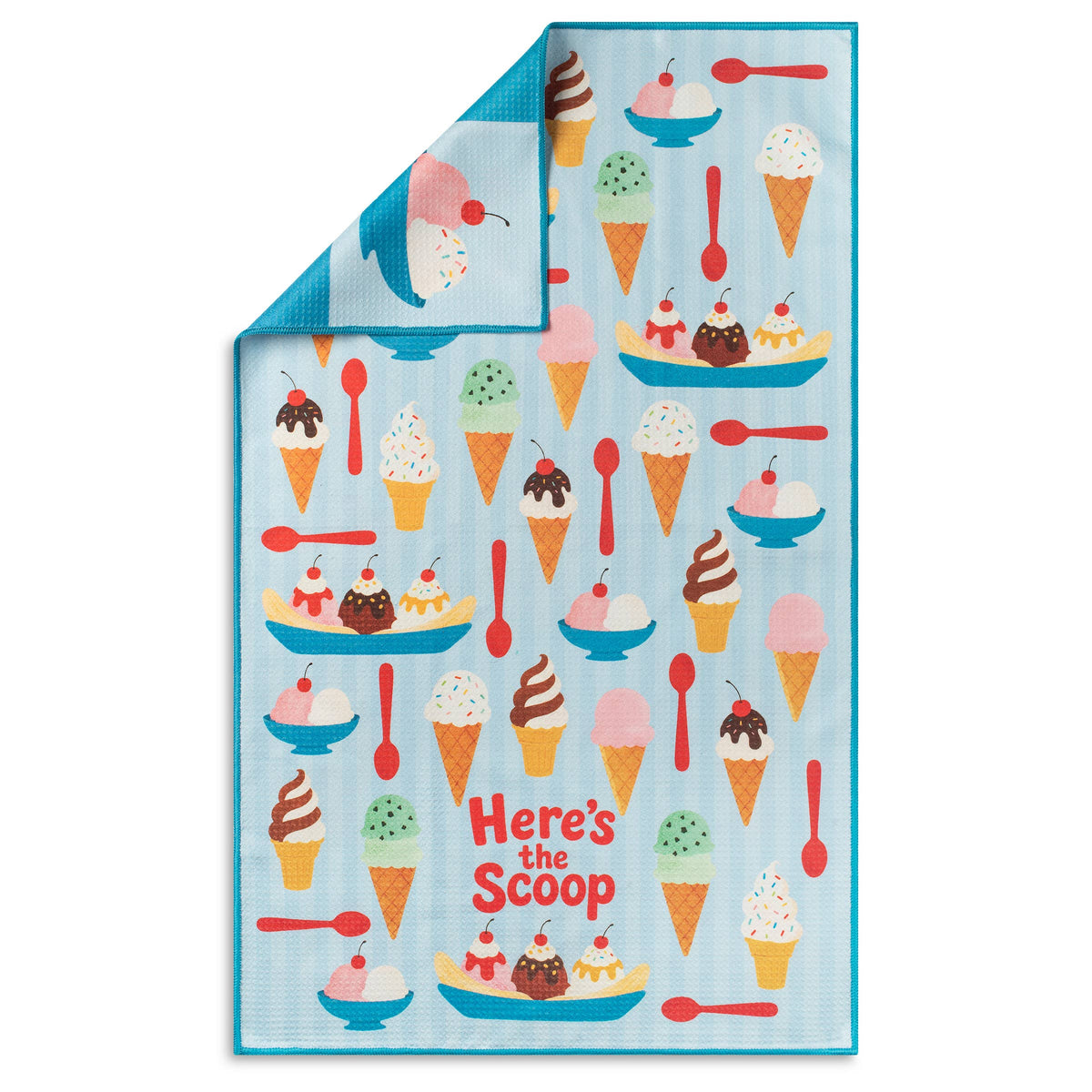 Here's The Scoop Ice Cream Design Microfiber Kitchen Towel