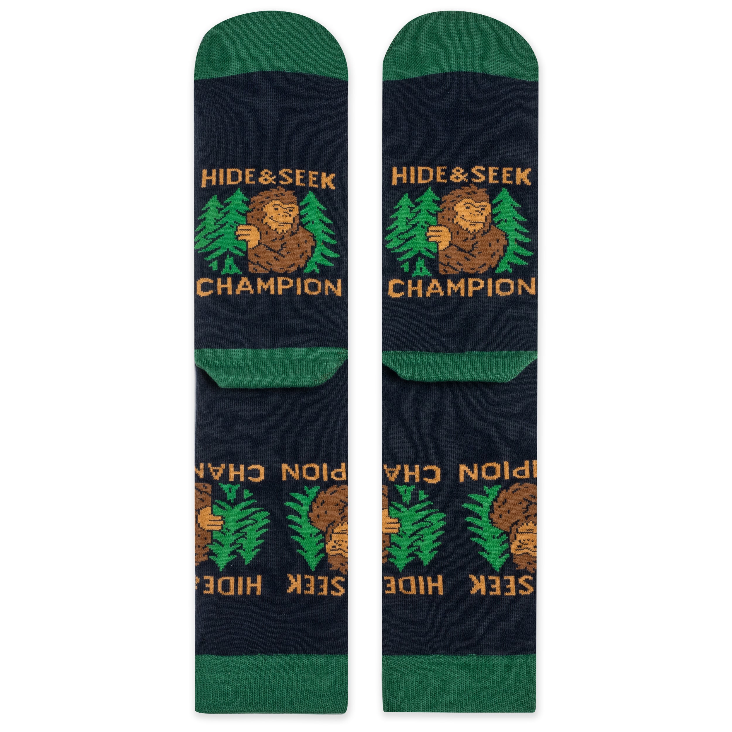 Hide and Seek Champion Funny Bigfoot Socks