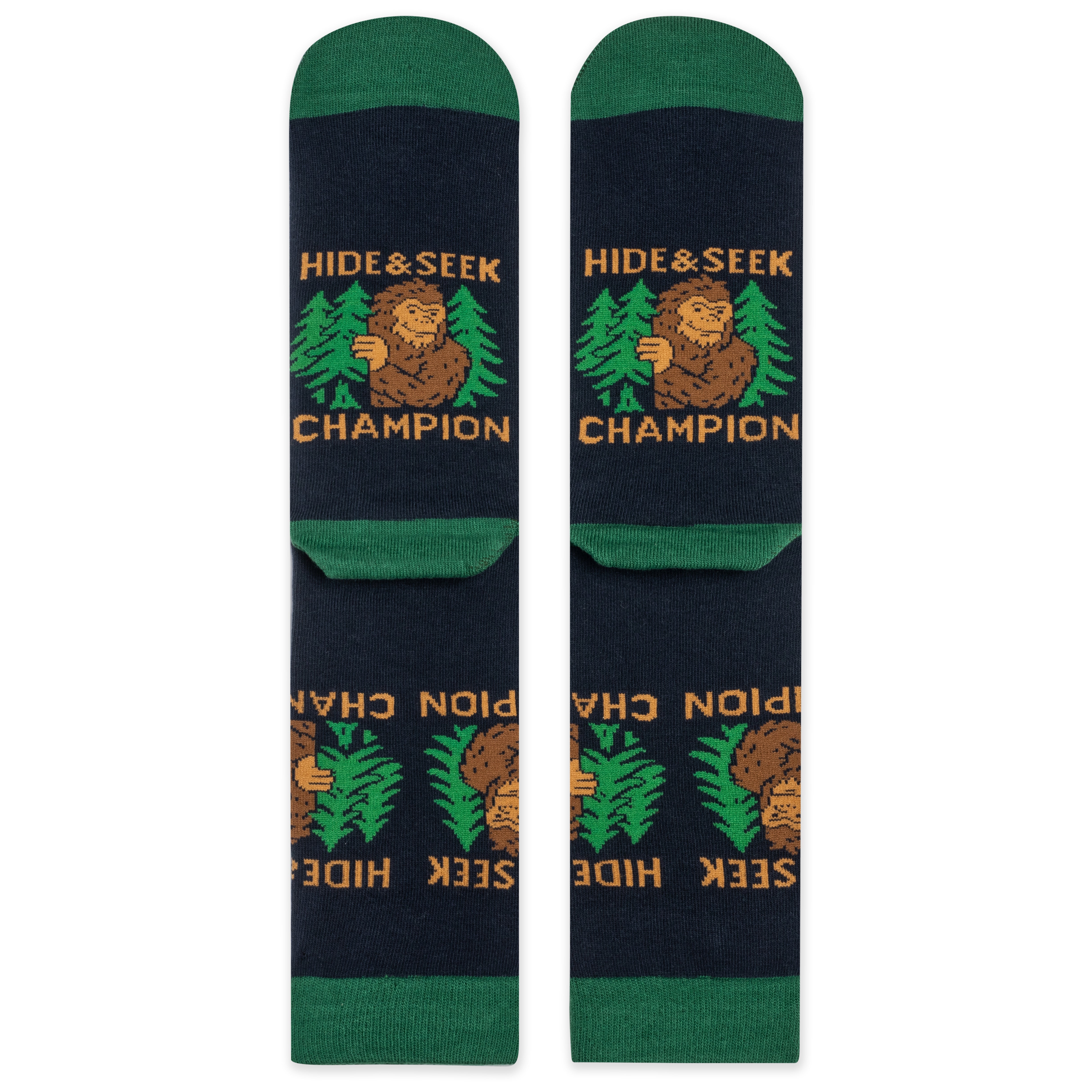 Hide and Seek Champion Funny Bigfoot Socks