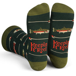 Keepin' It Reel Funny Fishing Socks for Men