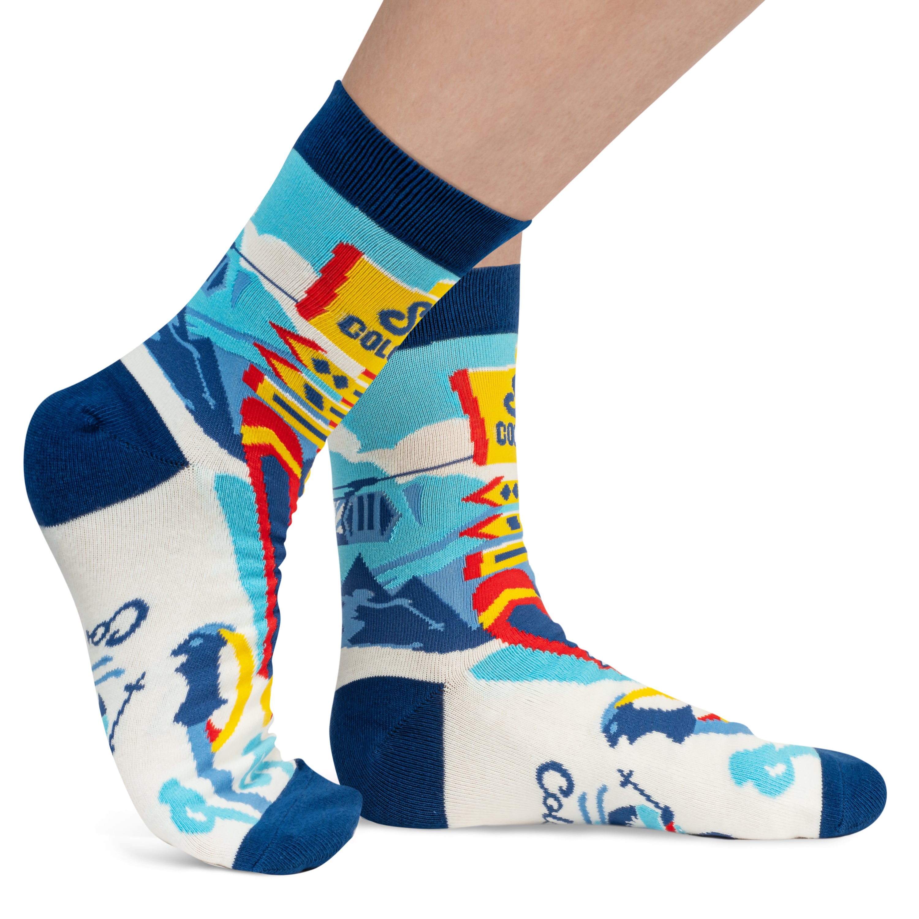 Lavley Ski Colorado Socks - Fun CO Souvenier Gift for Skiers