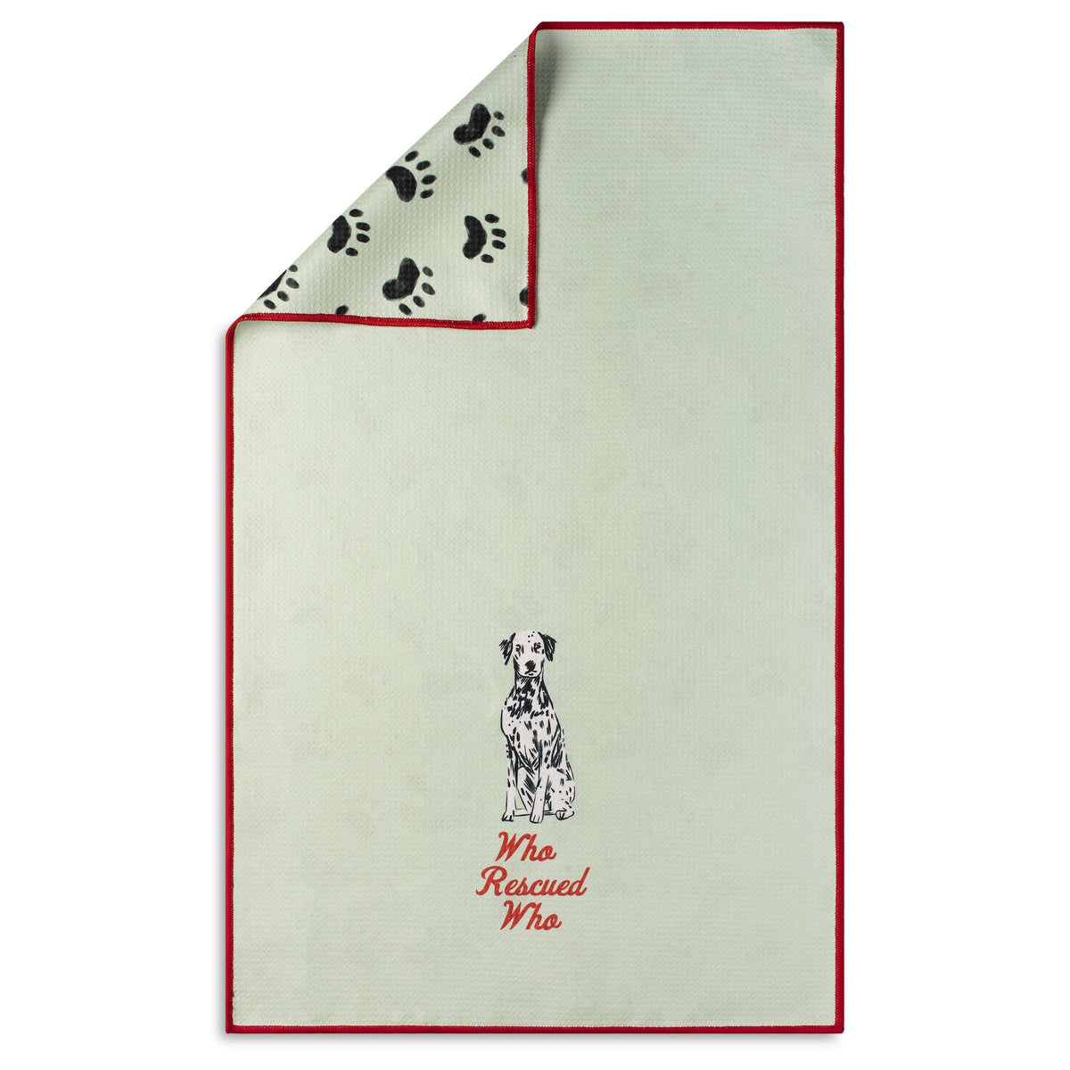 Who Rescued Who Cute Dog Lover Microfiber Kitchen Tea Towel