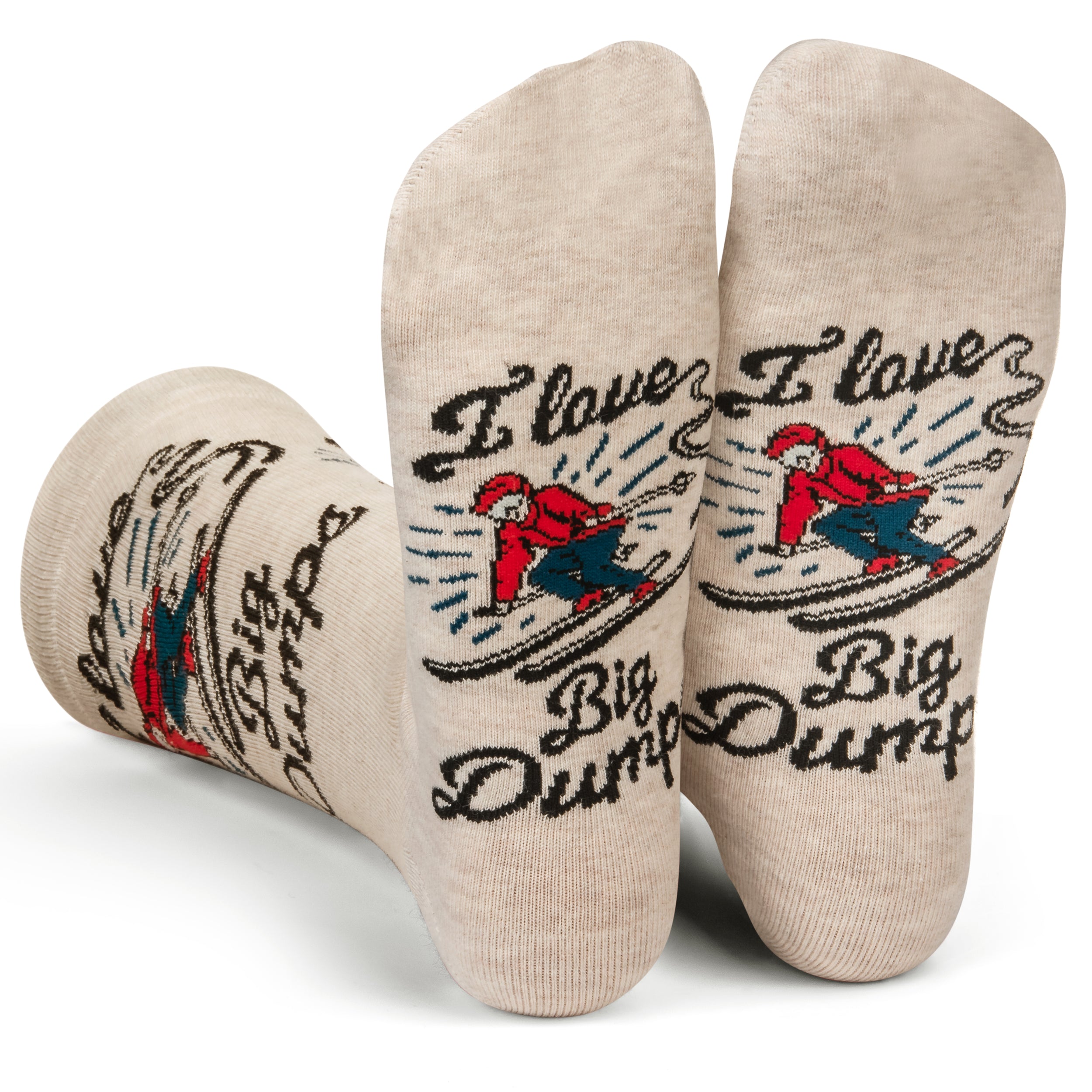 I Love Big Dumps Funny Socks for Skiers and Snowboarders