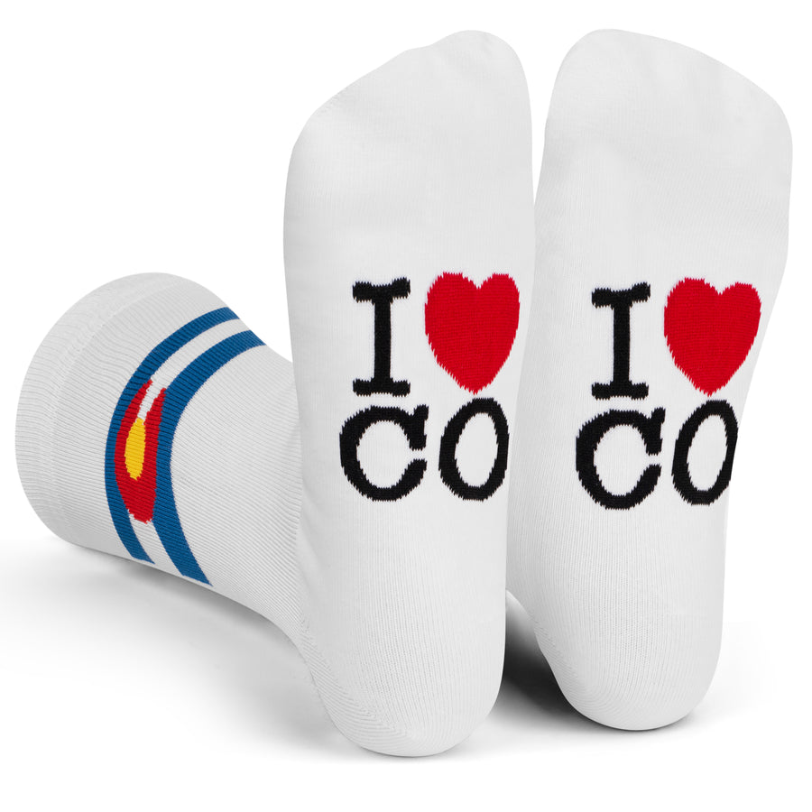I Heart CO Colorado Socks (White)