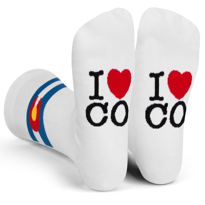 I Heart CO Colorado Socks (White)