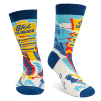 Lavley Ski Colorado Socks - Fun CO Souvenier Gift for Skiers