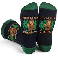 Hide and Seek Champion Funny Bigfoot Socks