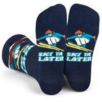 Ski ya Later Funny Socks for Skiers Unisex for Men and Women