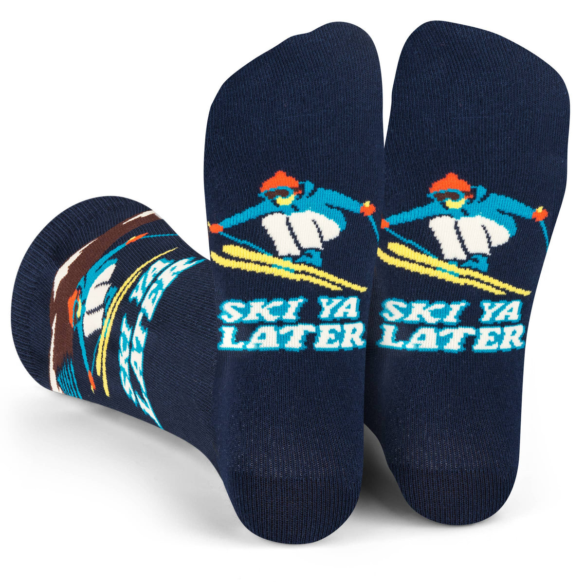 Ski ya Later Funny Socks for Skiers Unisex for Men and Women