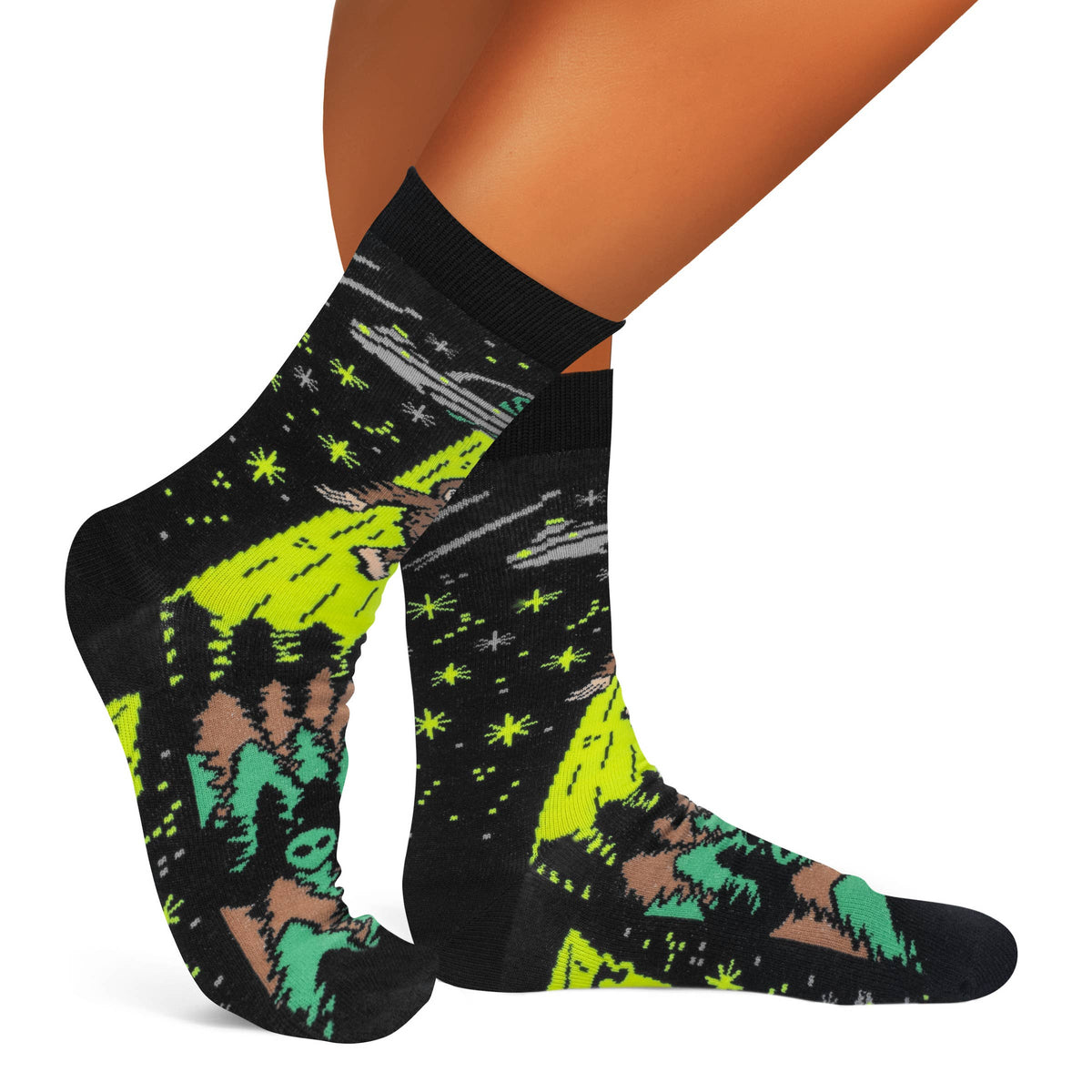 Get In Loser Funny Bigfoot & Alien Crazy Socks for Men